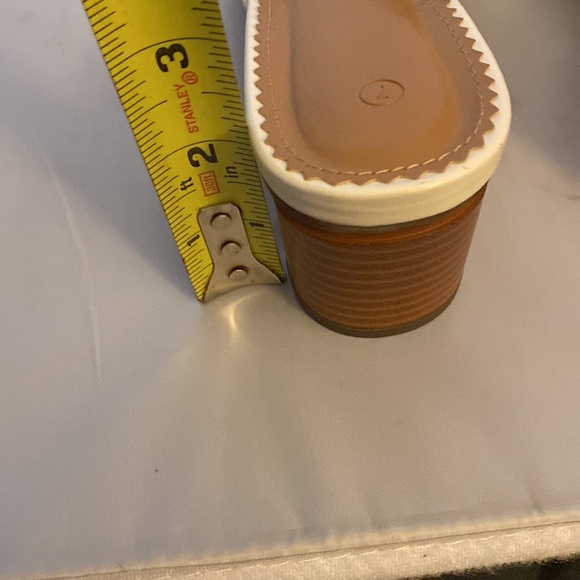 Coutgo Pointed Toe Mules Chunky Block Heel Slip On Clogs Slides Shoes Size 7 - Picture 5 of 8